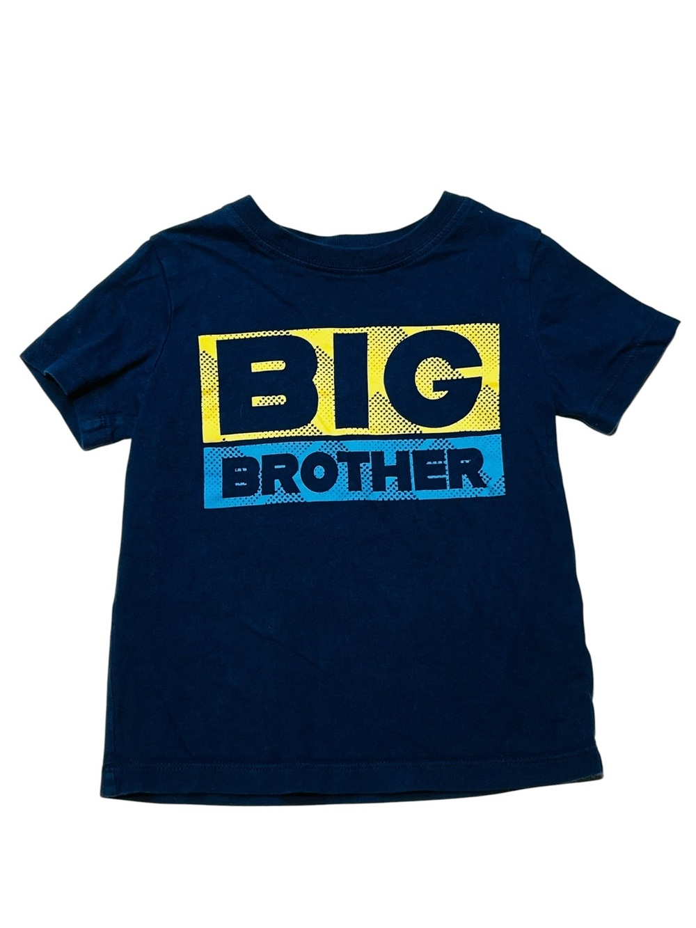 Carter's Navy‎ Blue 'BIG BROTHER' Tee with Yellow & Light Blue Blocks